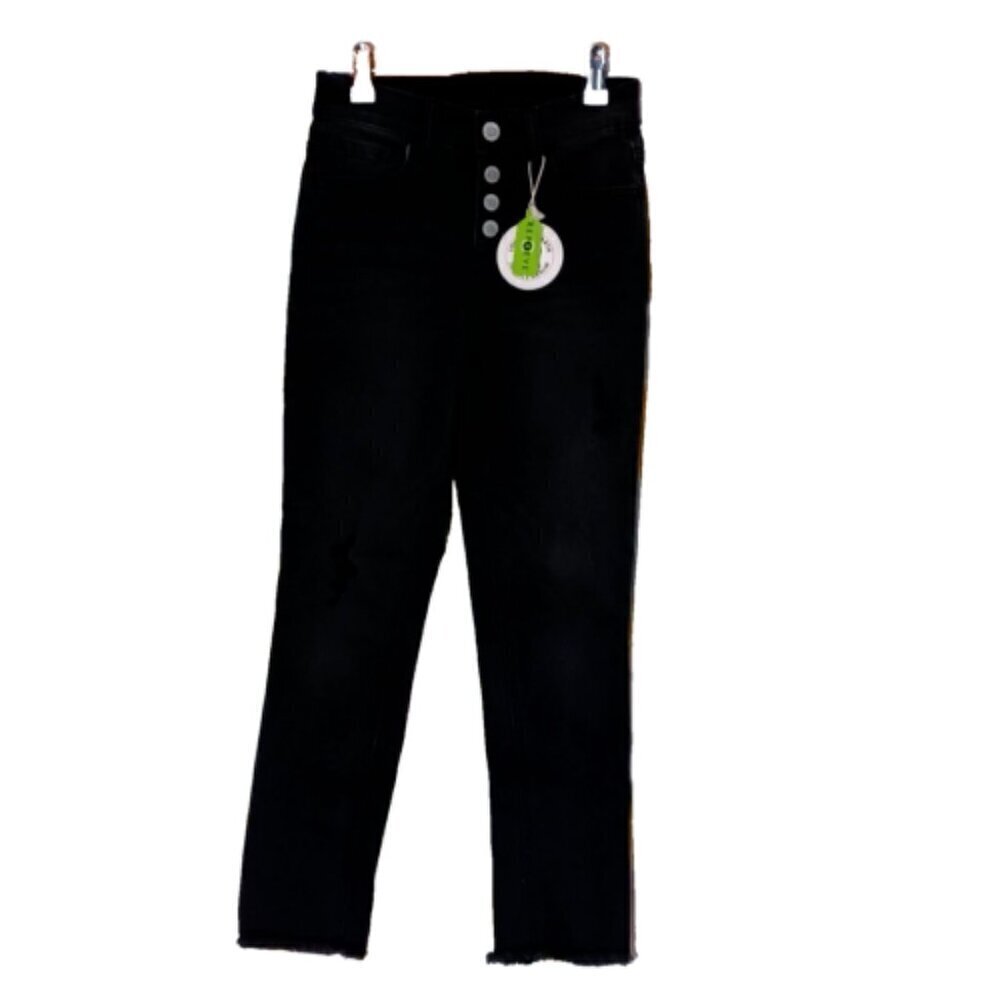 Justice Brand Fashion Jeans Size 10 Girls Washed Black Fringe Hem NWT